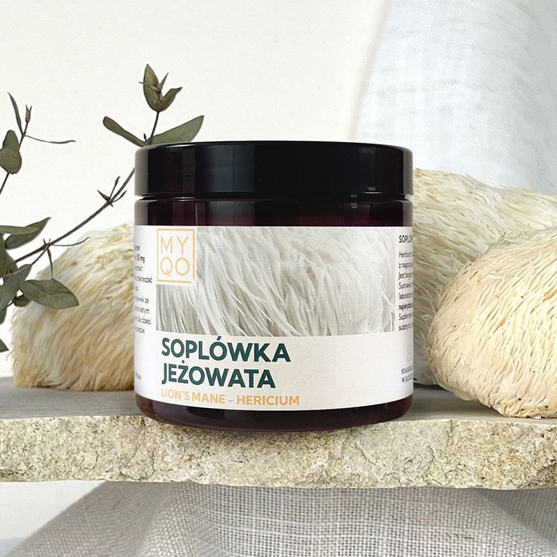 Soplówka Jeżowata – Lion’s mane – Hericium – 90 kap.